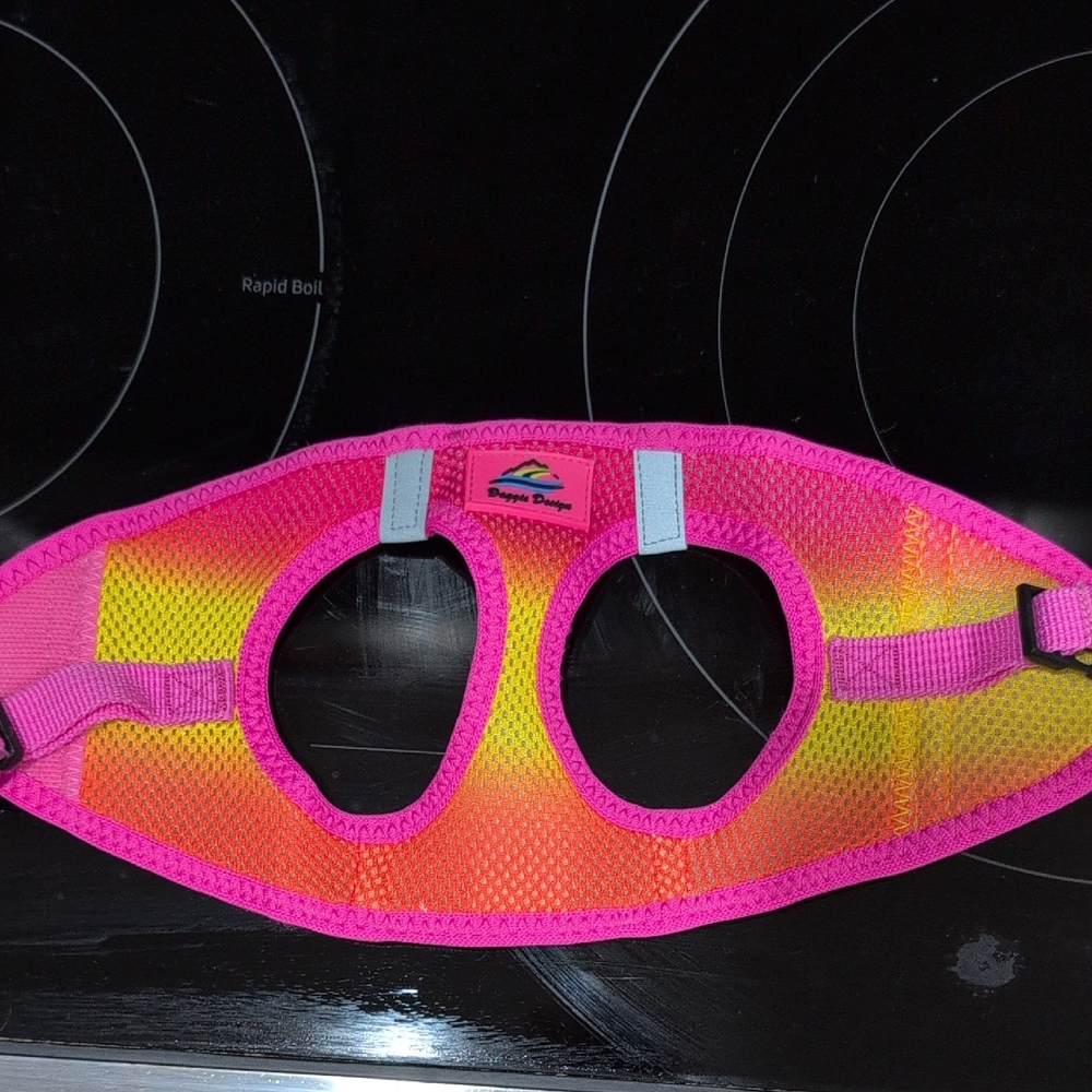 Doggie Designs Pink and Yellow Dog Harness NWOT